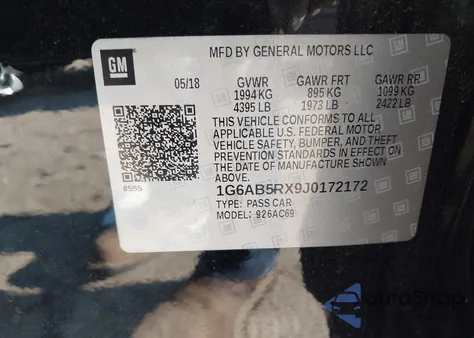 2018 Cadillac Ats Luxury from USA, damaged, VIN 1G6AB5RX9J0172172